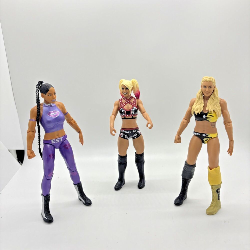 WWE Womens Action Figure Lot of 3 Alexa Bliss Carmella Sasha Banks Mattel